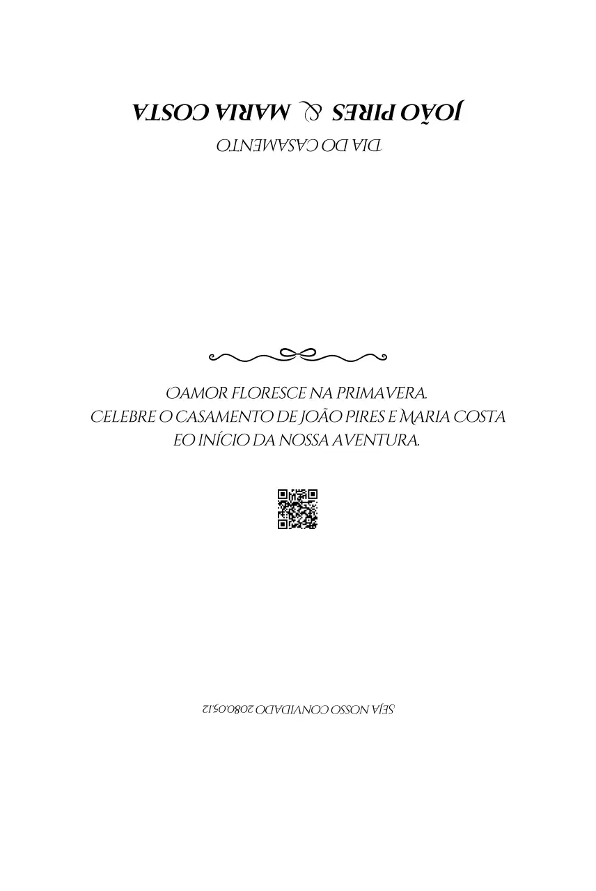 Convite de casamento simples em branco