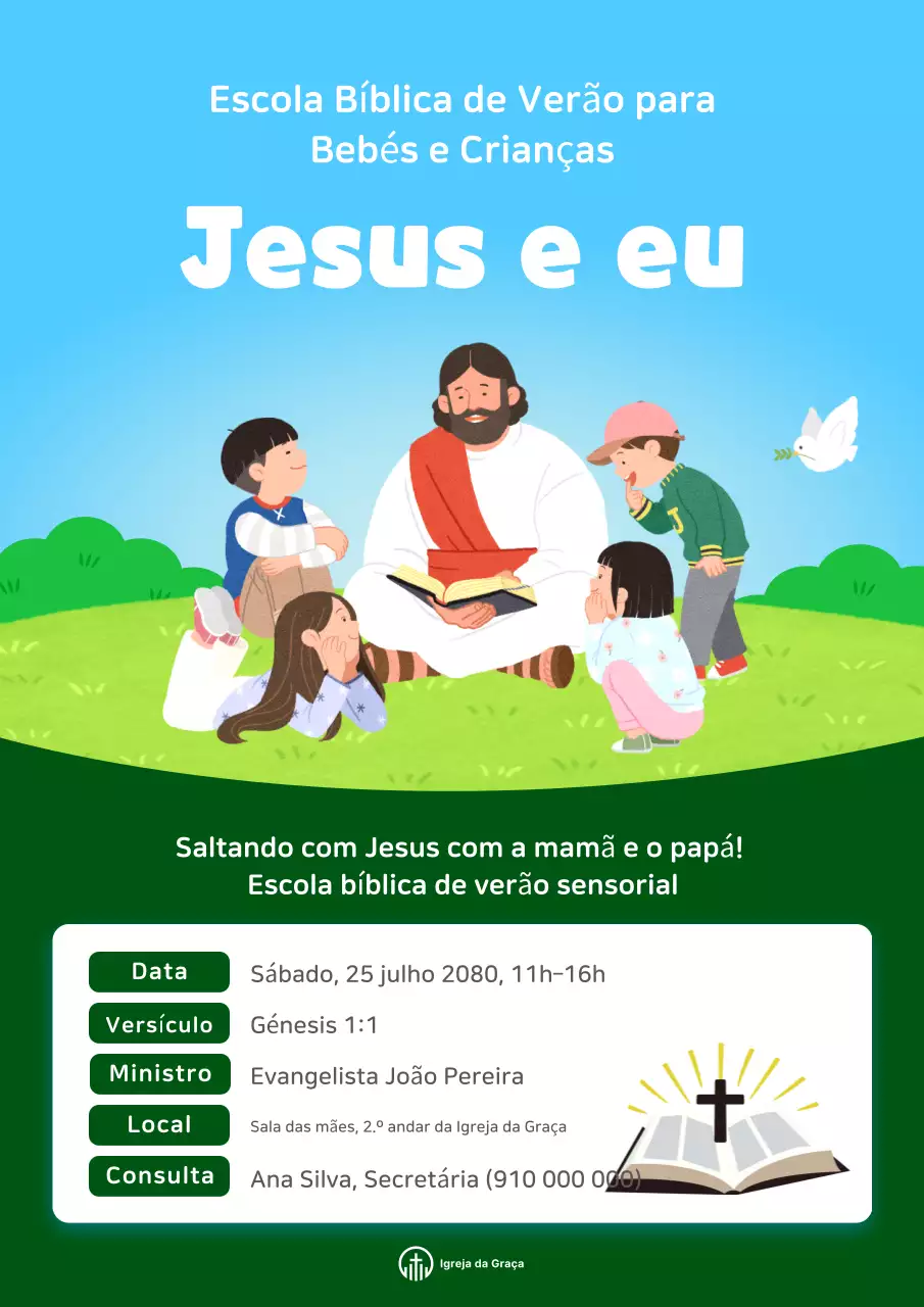 Guia da Escola Bíblica de Verão para Bebês Azul-Céu