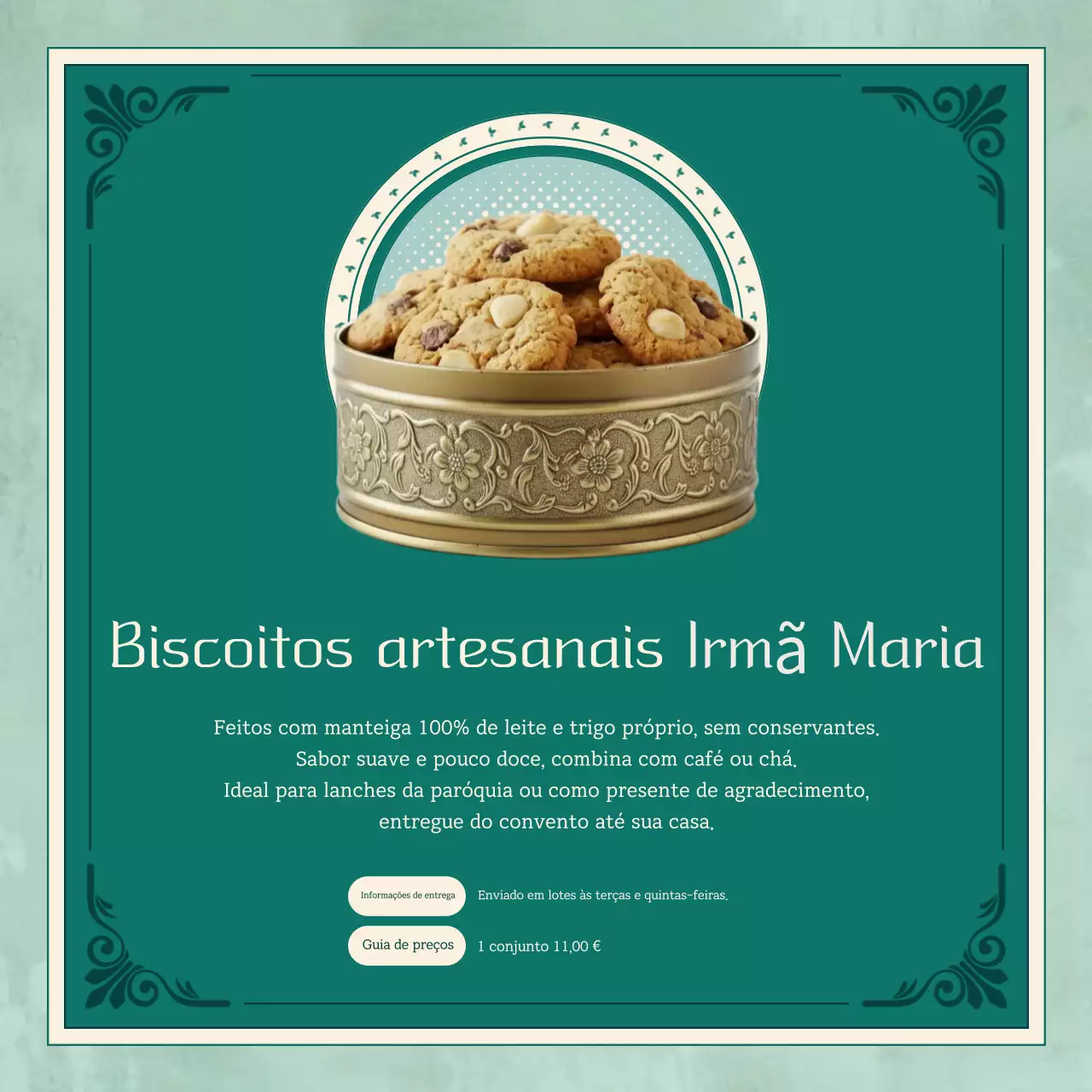 Anúncio de biscoitos caseiros vintage da Mint