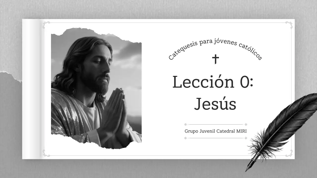 Materiales de educación religiosa clásica en blanco y negro