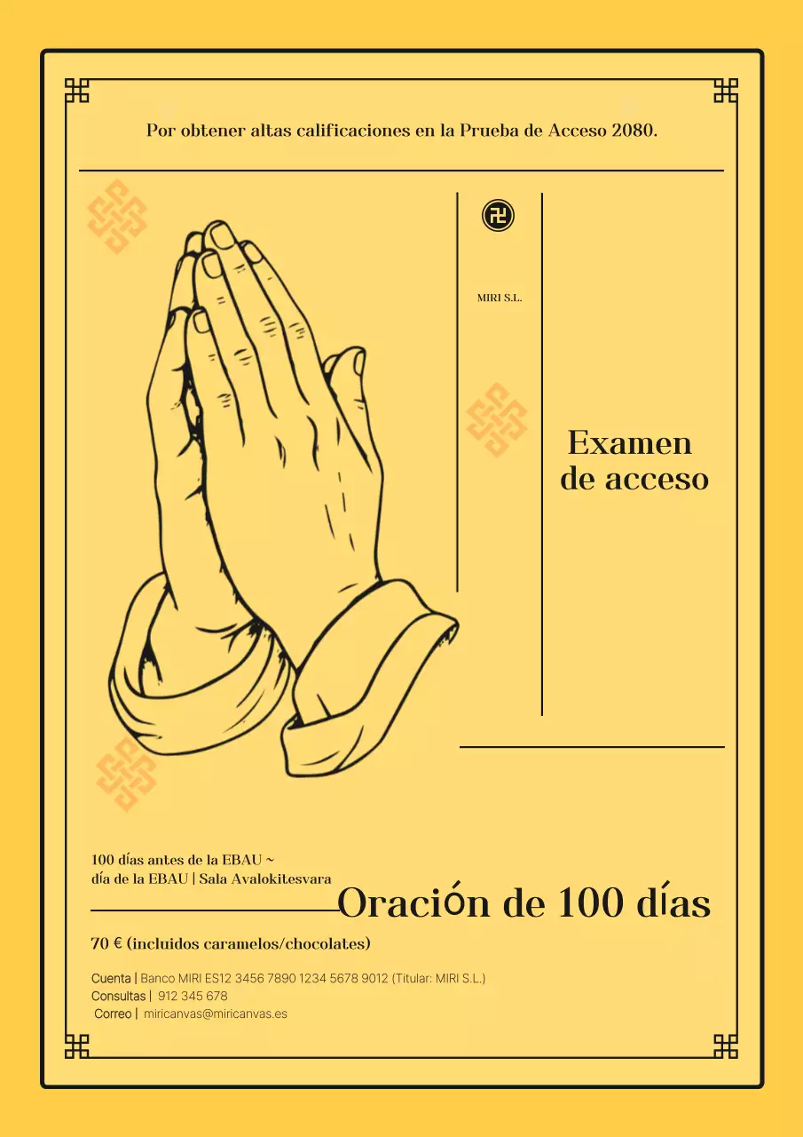 Anuncio de educación tradicional amarillo