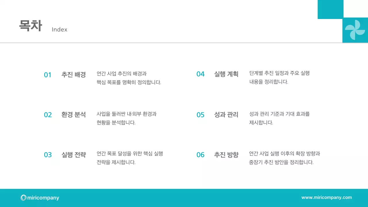 민트색의 세련된 비즈니스 계획 제안서