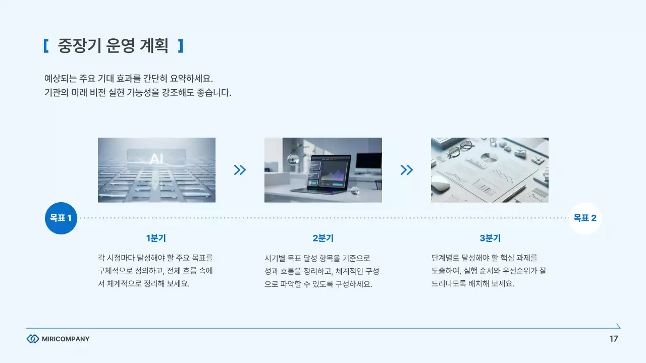 하늘색의 모던한 기업 비즈니스 보고서