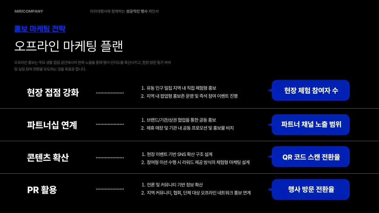 파랑 모던 행사 제안