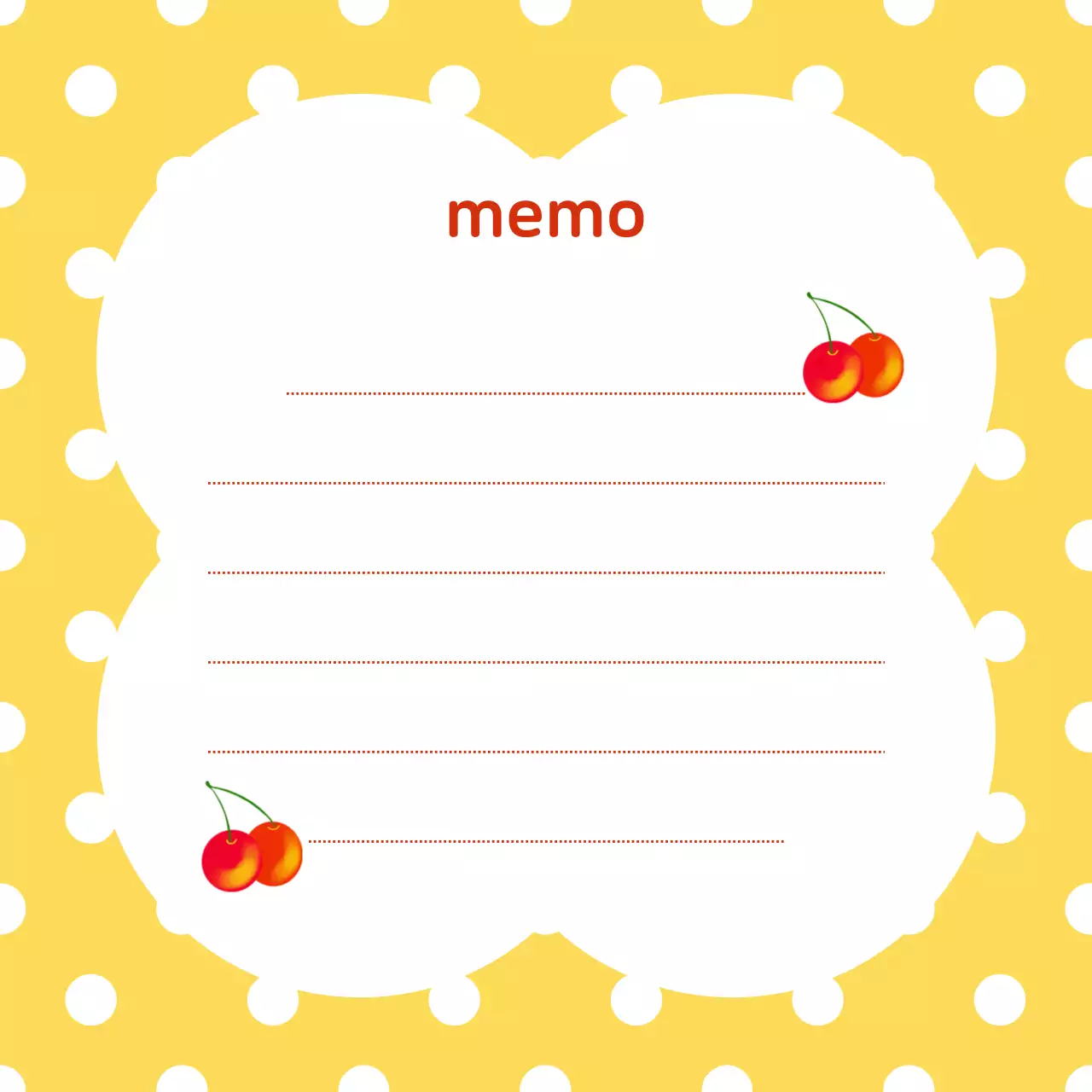 노란색의 아기자기한 앵두 노트