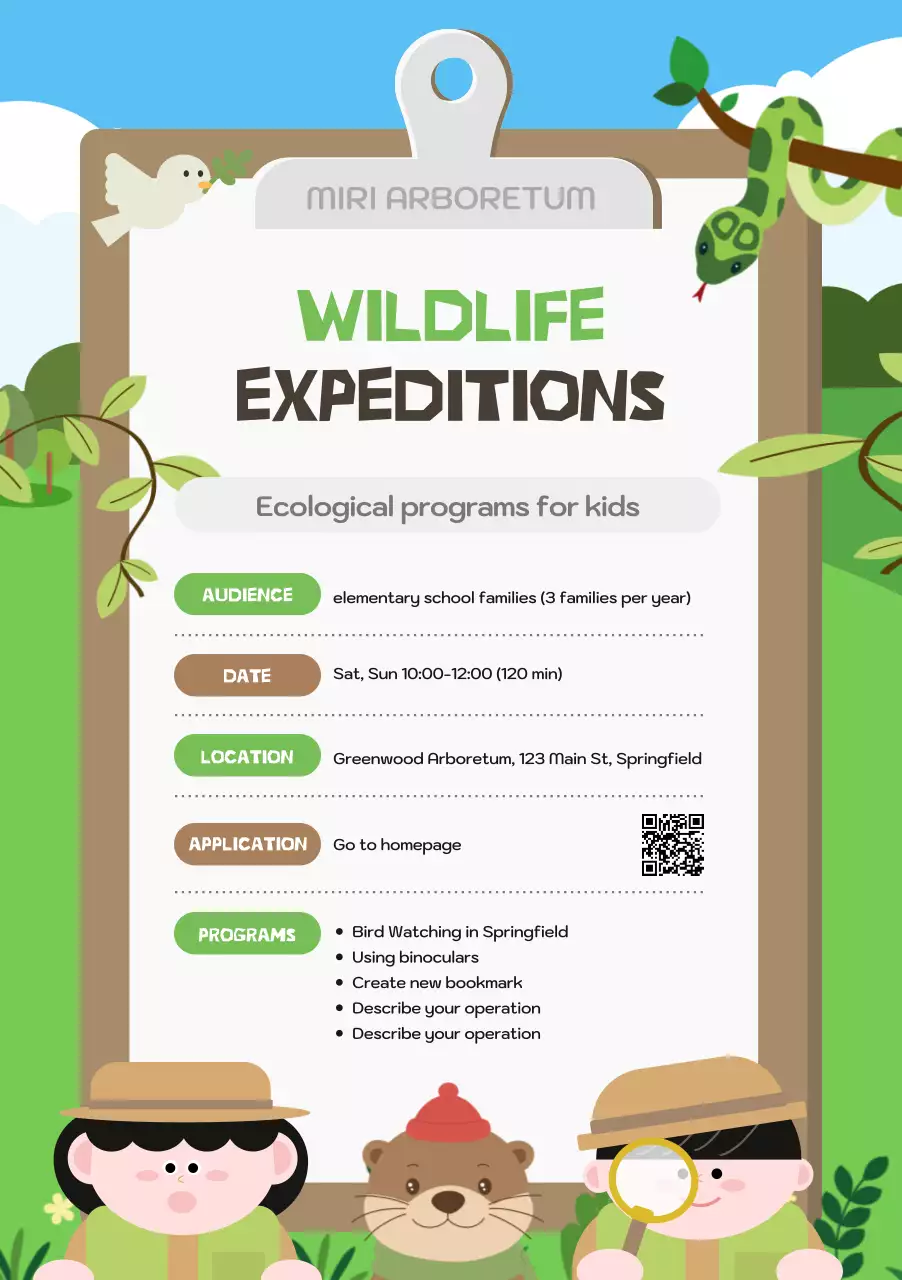 thông báo về thiên nhiên xanh và động vật hoang dã