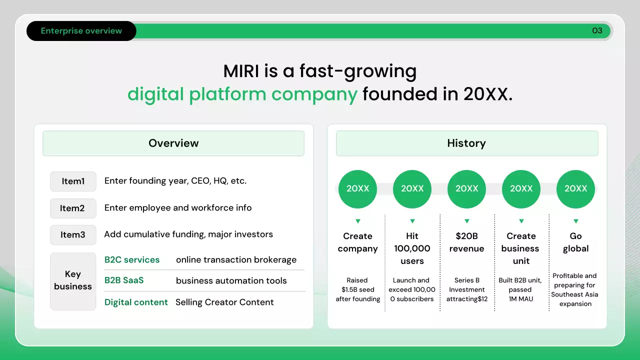 녹색 현대 비즈니스 보고서