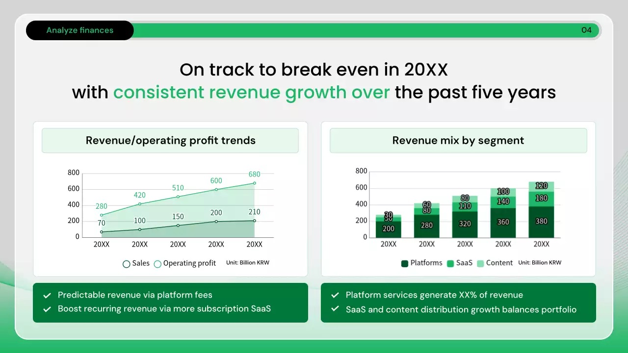 녹색 현대 비즈니스 보고서