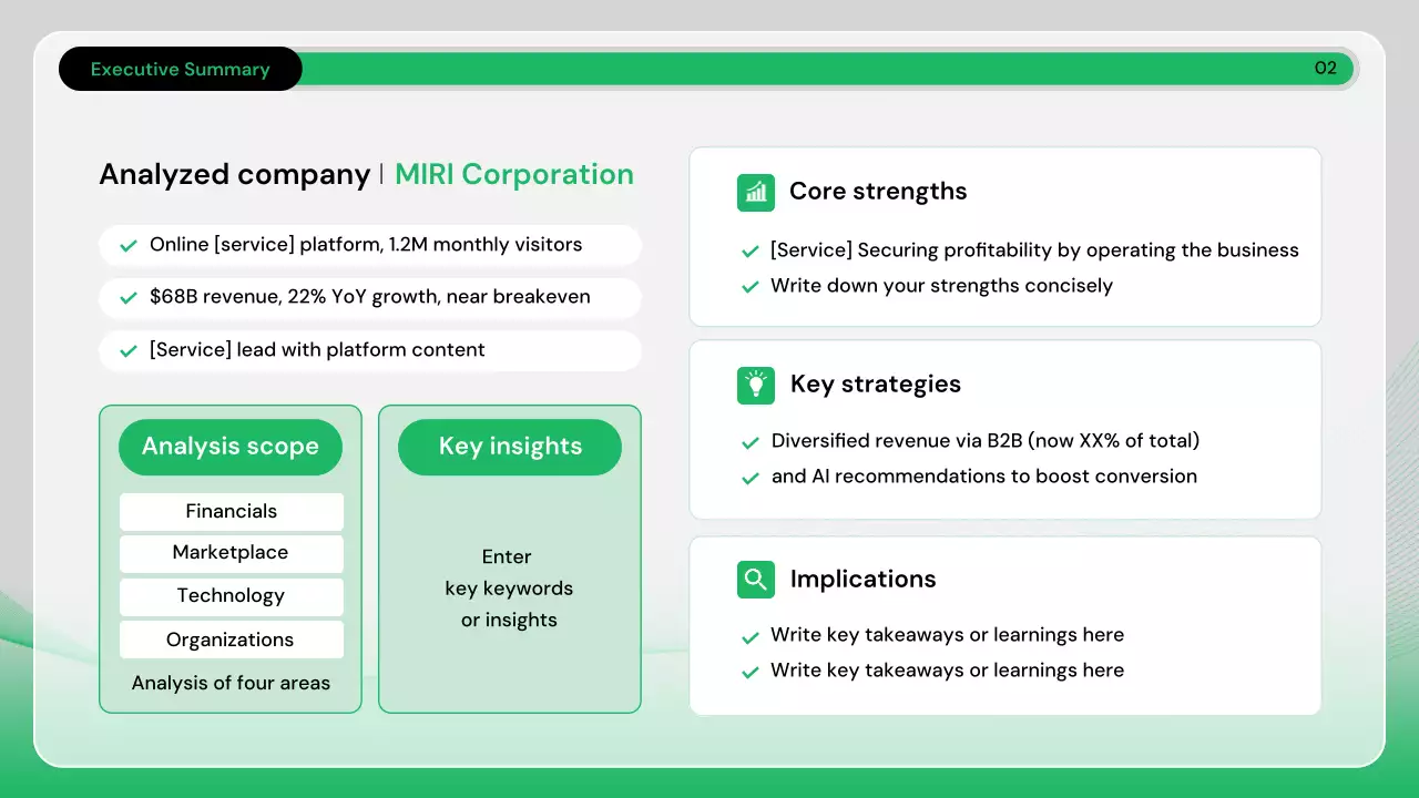 녹색 현대 비즈니스 보고서