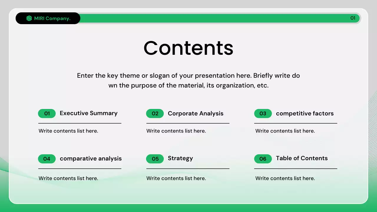 녹색 현대 비즈니스 보고서