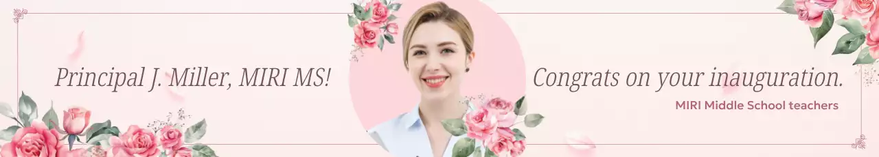 pink elegant inauguration announcement