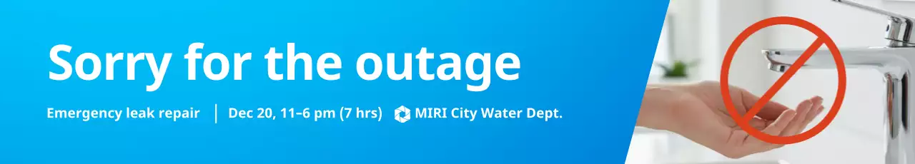 blue modern water announcement