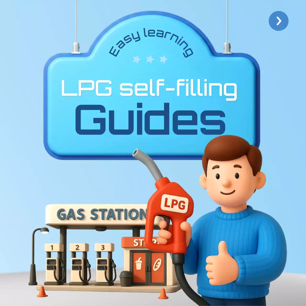 Panduan LPG kartun biru