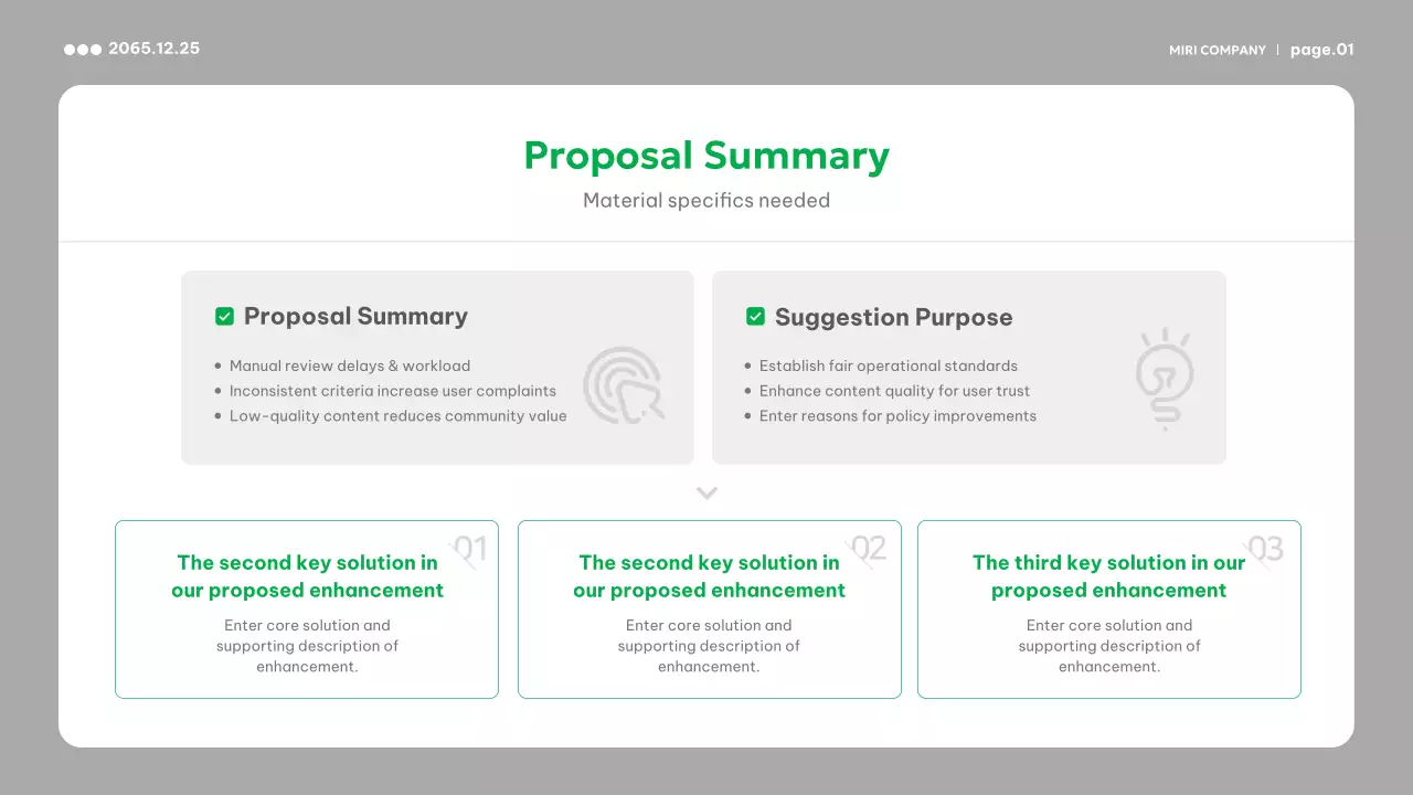 녹색 현대 비즈니스 보고서