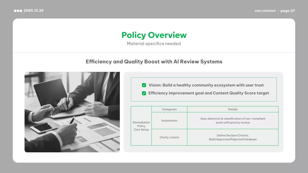 녹색 현대 비즈니스 보고서