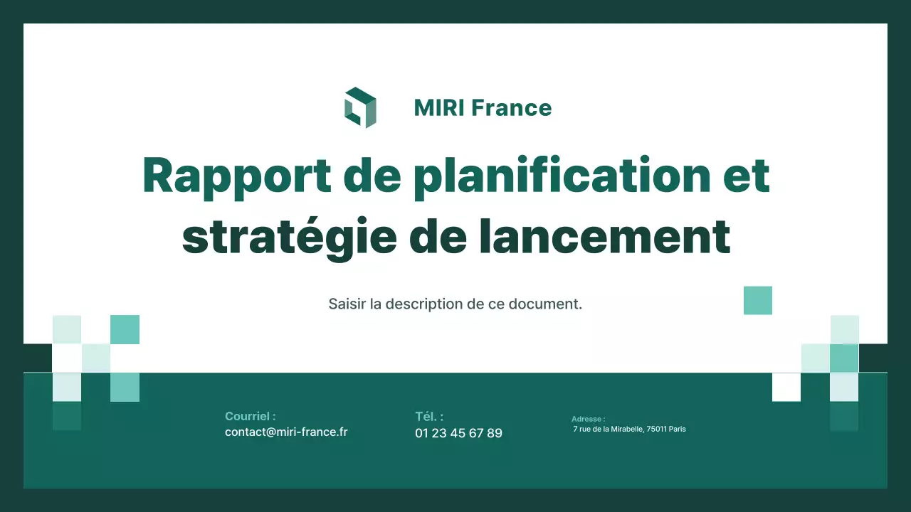 Rapport de planification moderne et écologique