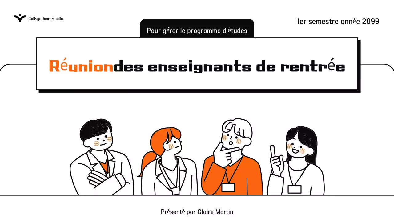 Guide de réunion de formation simple Orange