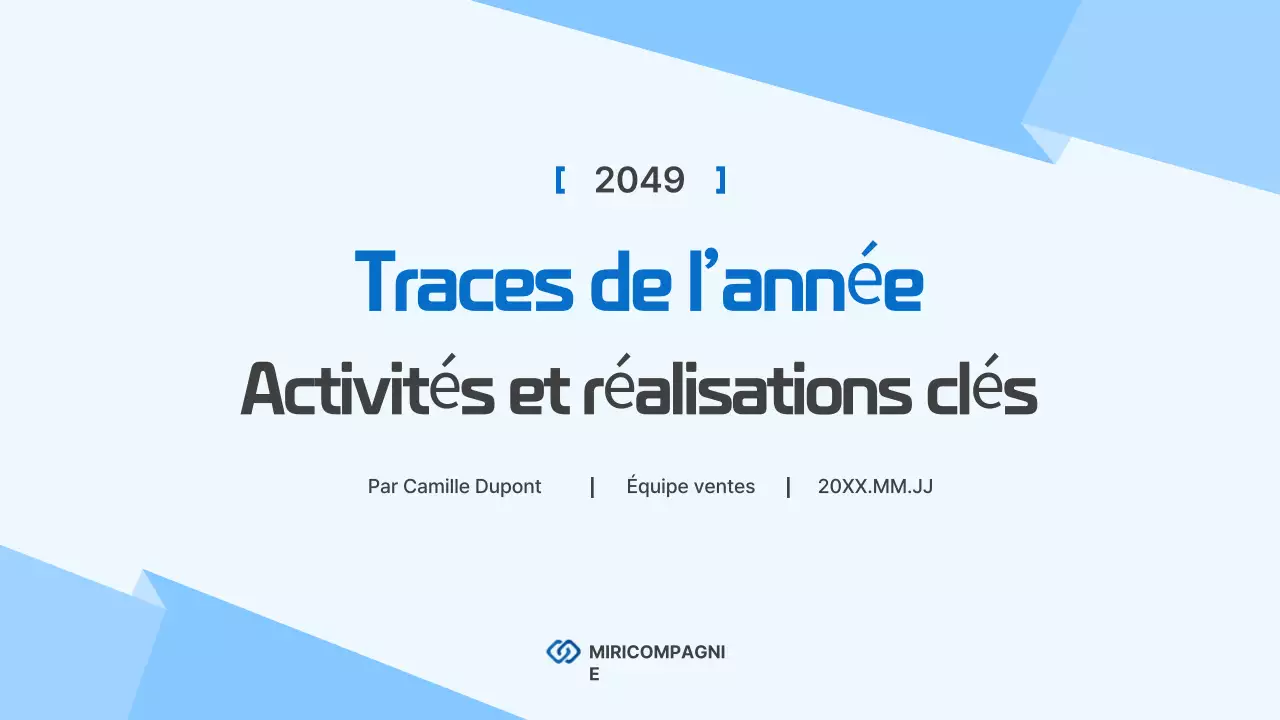 Rapport d'entreprise moderne sur fond bleu ciel