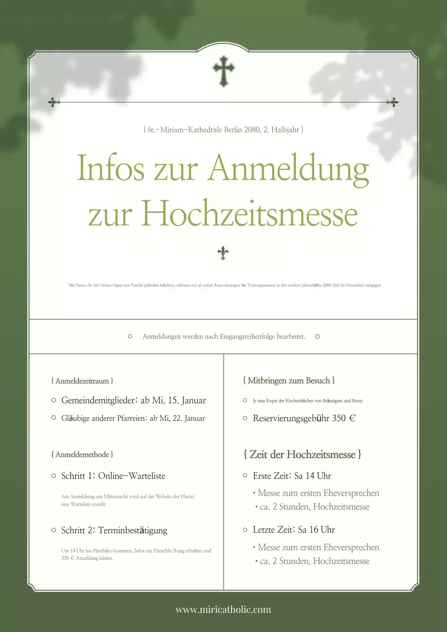 Khaki Neat Hochzeitsführer