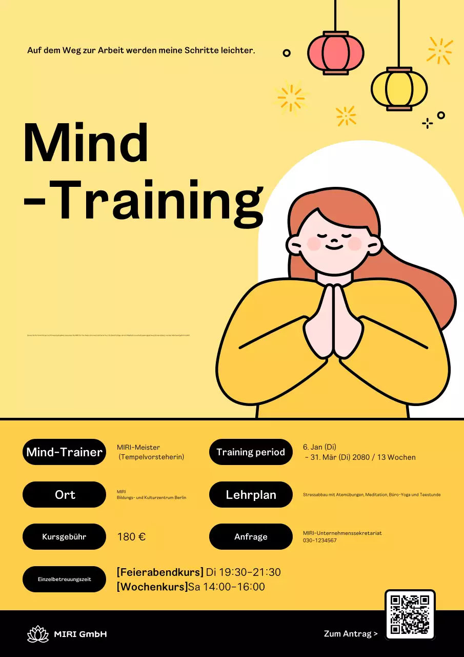 Werbung für das Yellow Clean Meditationsprogramm