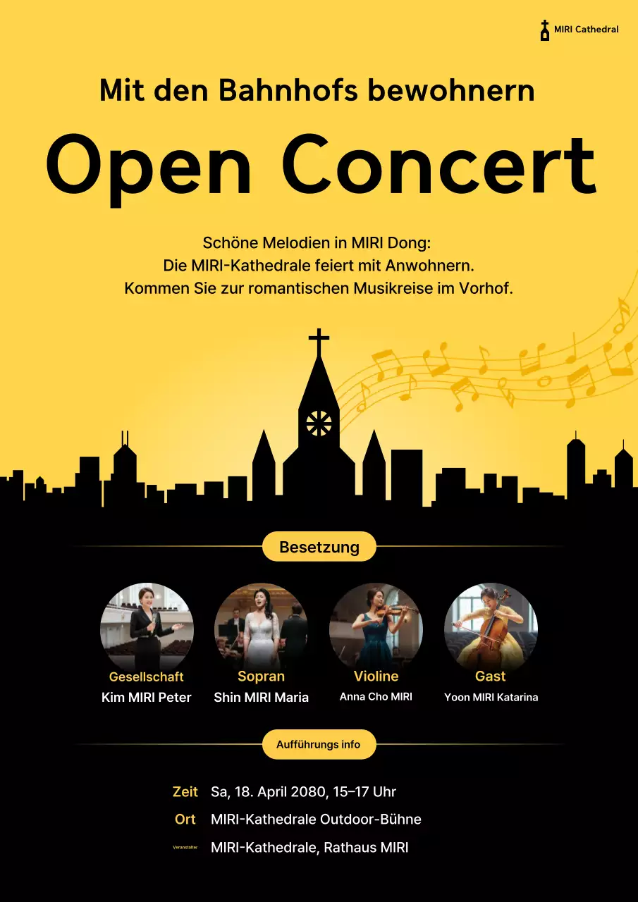 Gelber einfacher Konzertführer