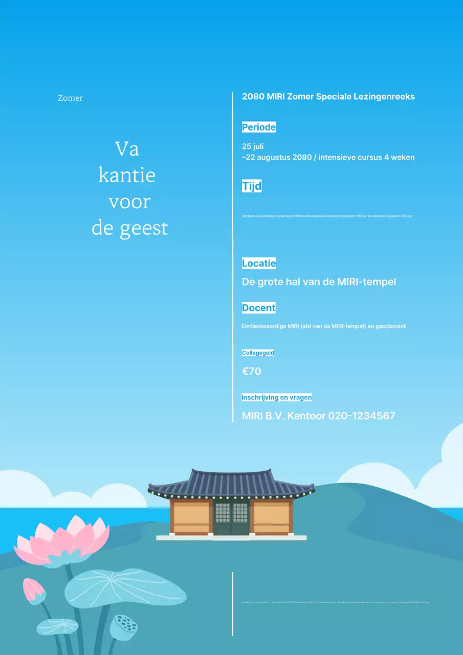 Gids voor de traditionele zomerlezing 'Sky Blue'