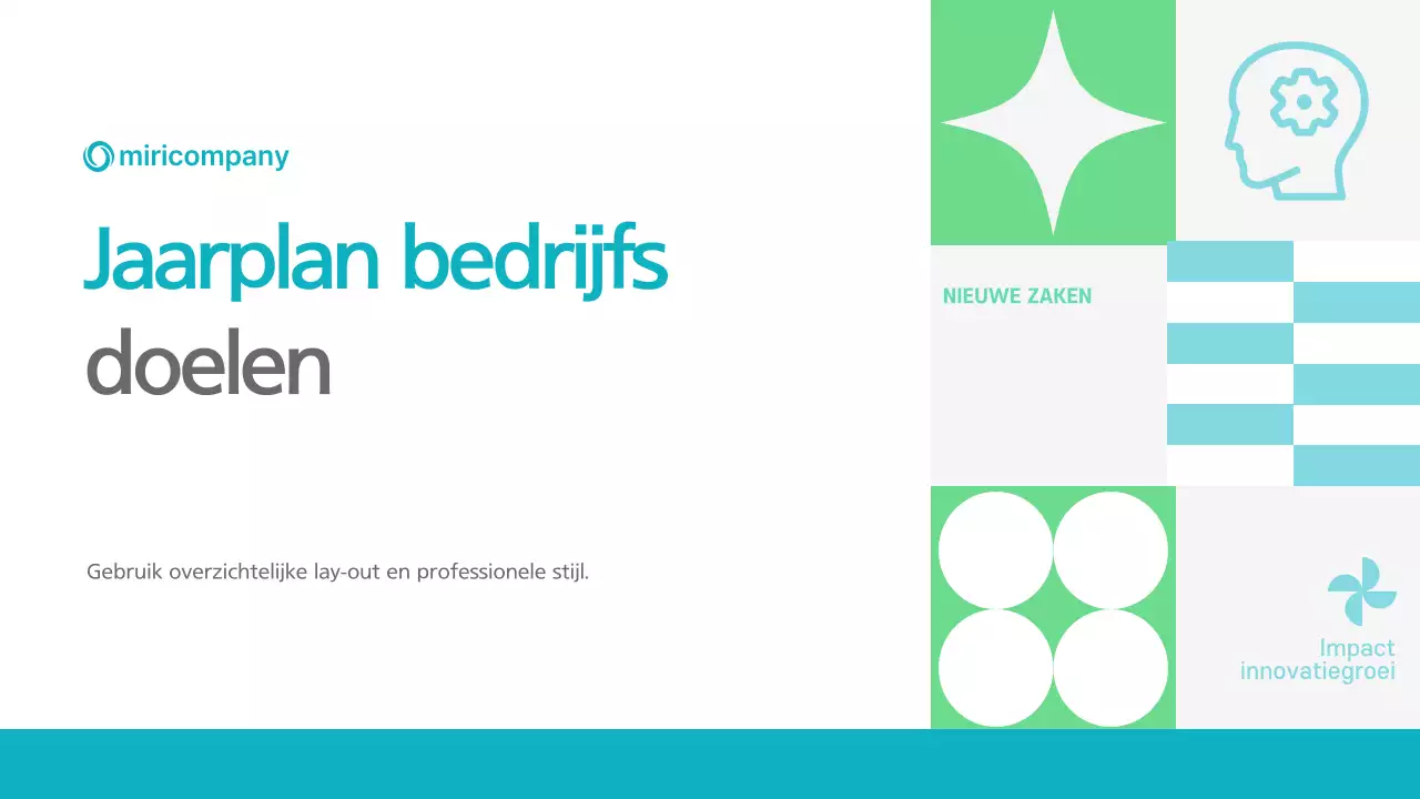 Een stijlvol, mintgroen businessplanvoorstel