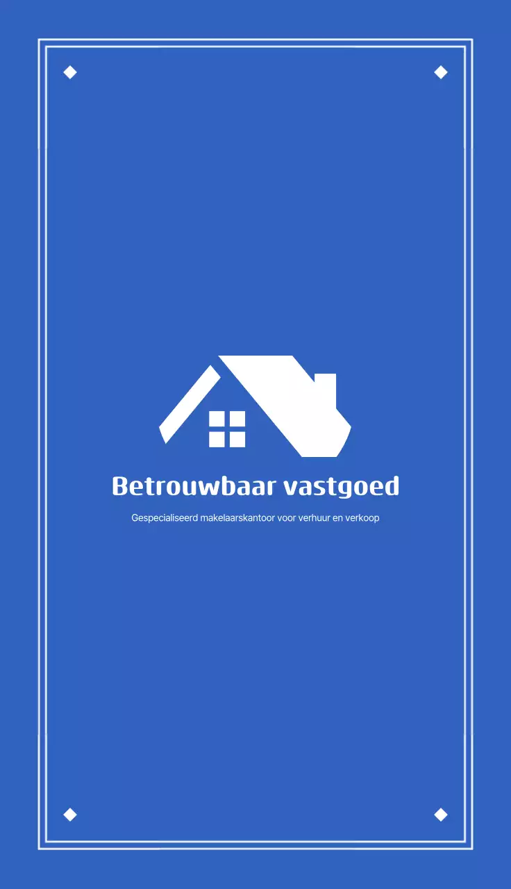 Blauwe eenvoudige vastgoedadvertentie