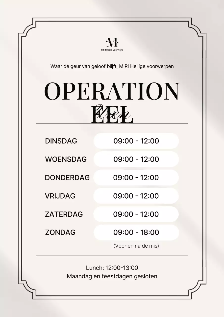 Openingstijden Beige Classic