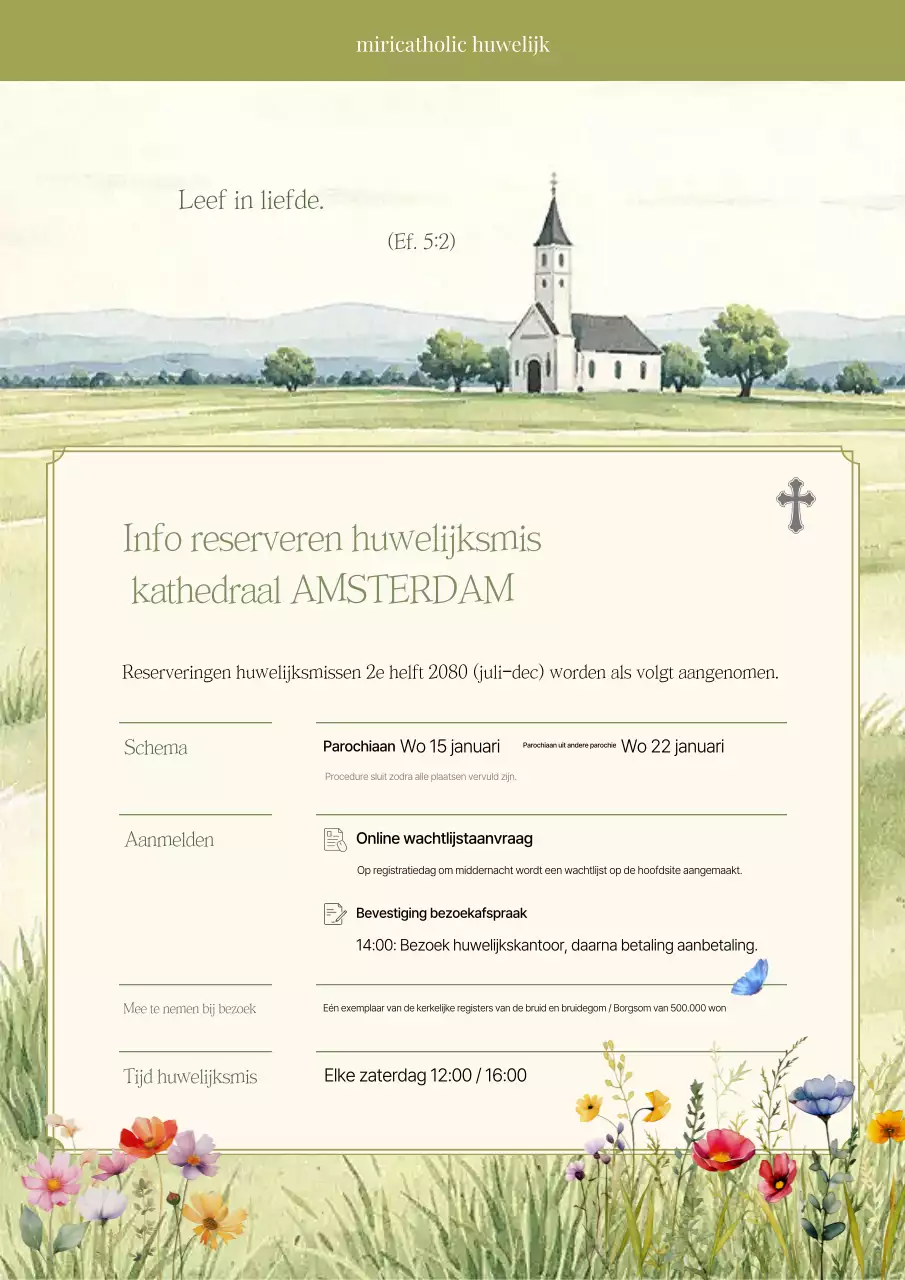 Beige Traditionele Trouwgids