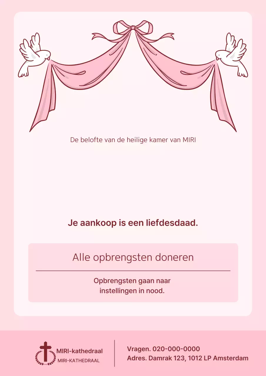 Roze eenvoudige donatiecampagne