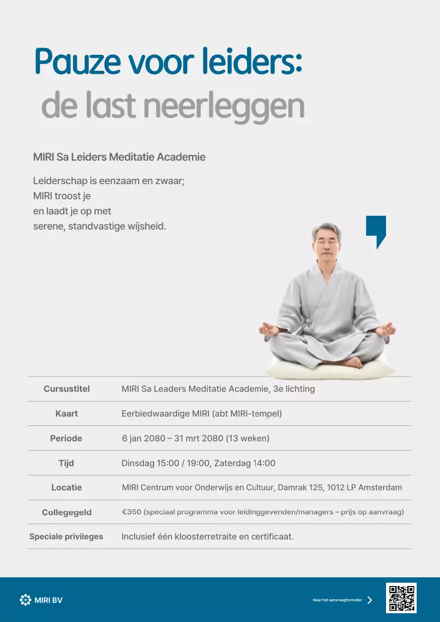 Grijze minimalistische meditatie-advertentie