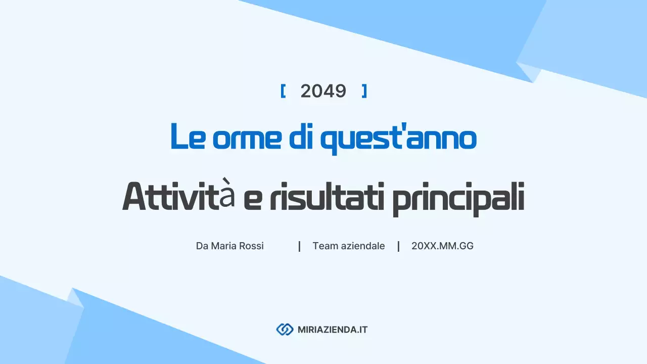 Moderno report aziendale in azzurro cielo