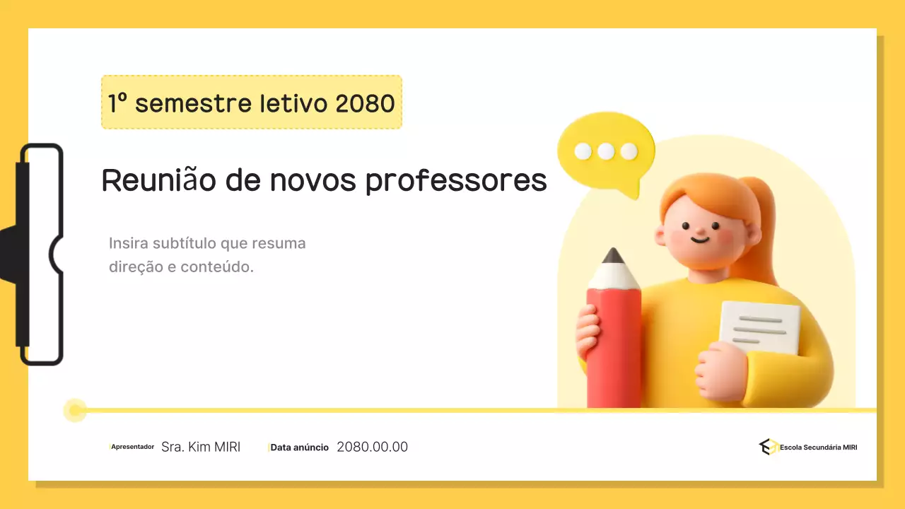 Guia de Materiais Educacionais Simples Amarelo