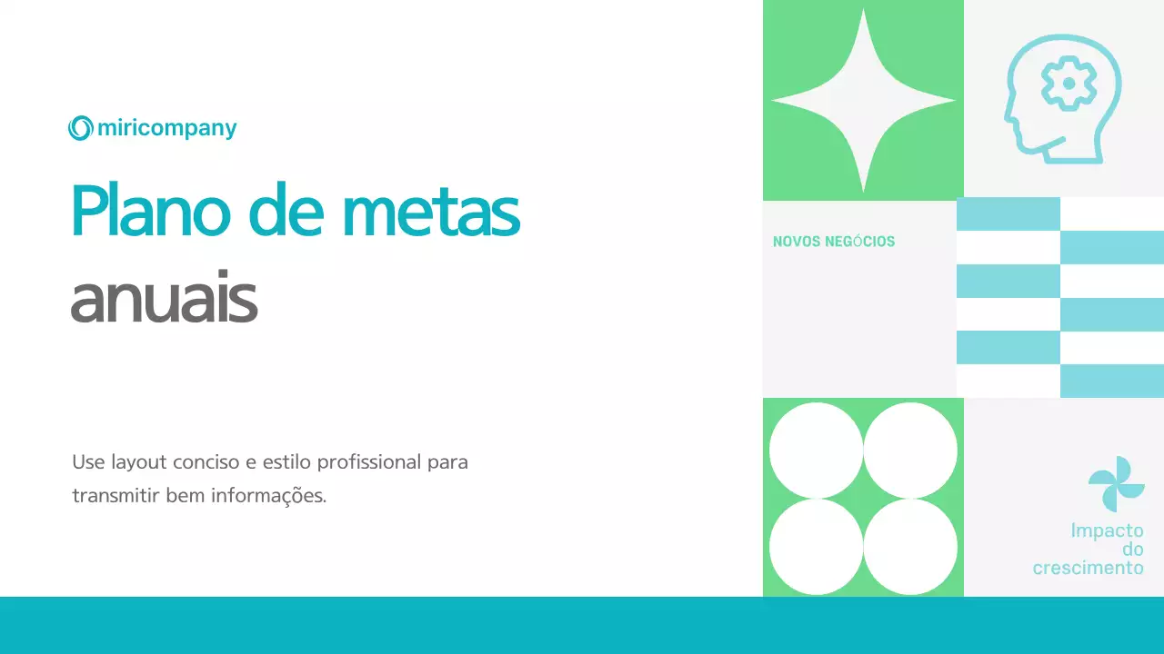Uma proposta de plano de negócios elegante na cor menta.