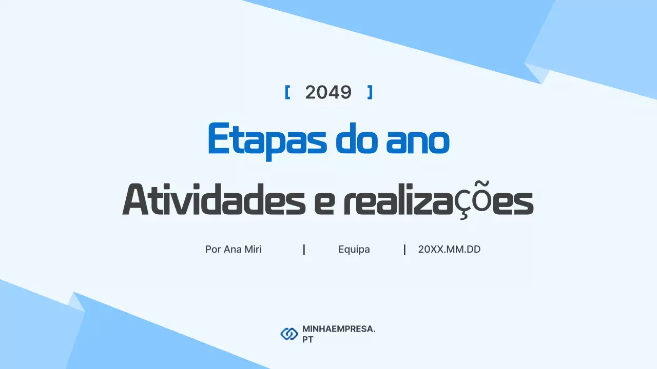 Relatório empresarial moderno em azul celeste