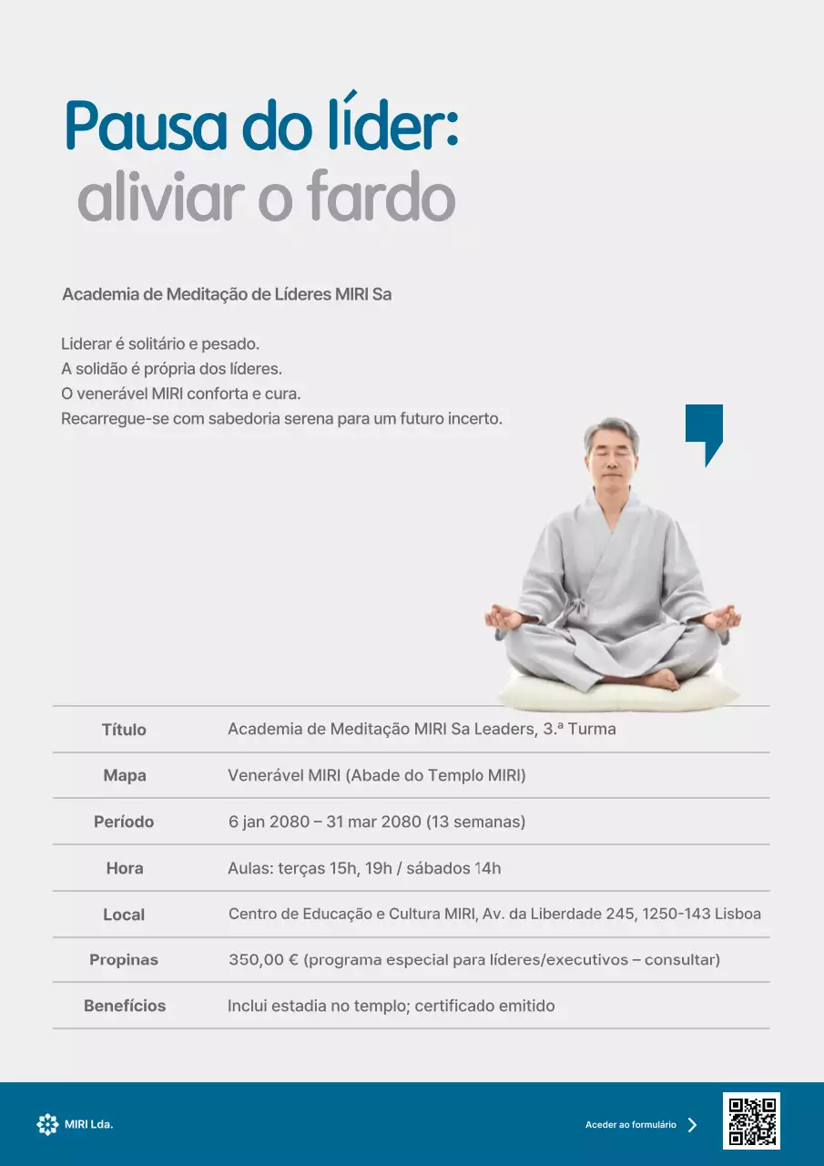 Anúncio de Meditação Minimalista em Tons de Cinza