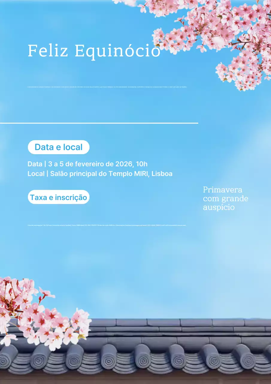 Guia de Eventos Budistas Tradicionais Azul Celeste