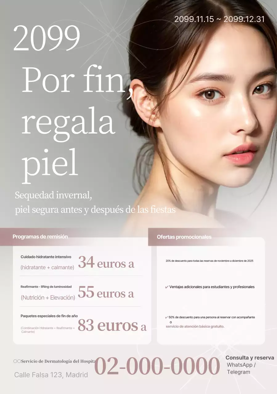 Promoción de cuidado de la piel moderna y blanca