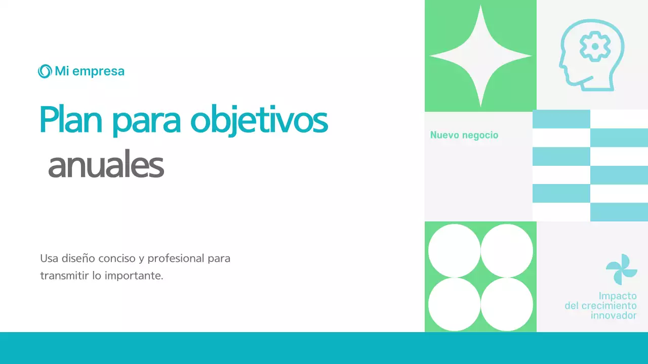 Una elegante propuesta de plan de negocios en color menta