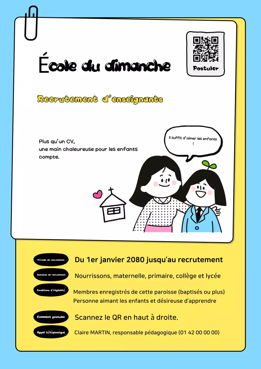 Annonce de recrutement de stagiaires Yellow Cute