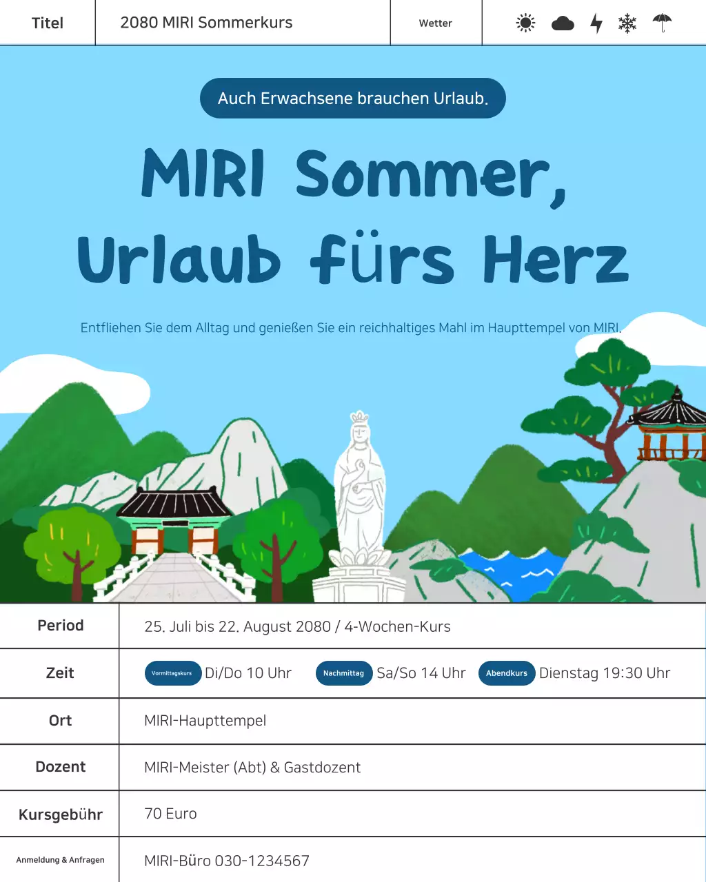 Sky Blue Oriental Meditationsprogramm-Leitfaden