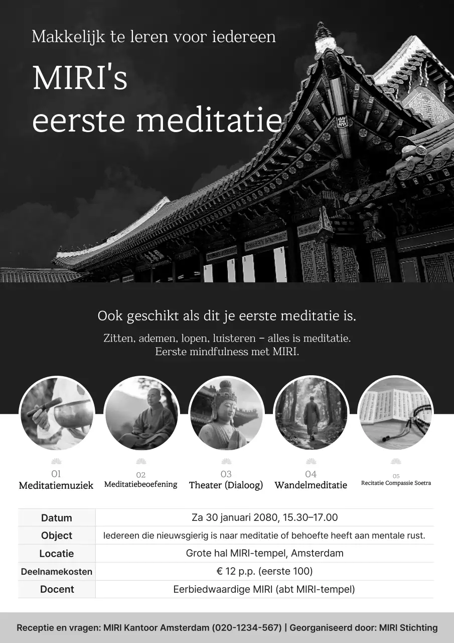 Zwart-wit traditionele meditatiegids