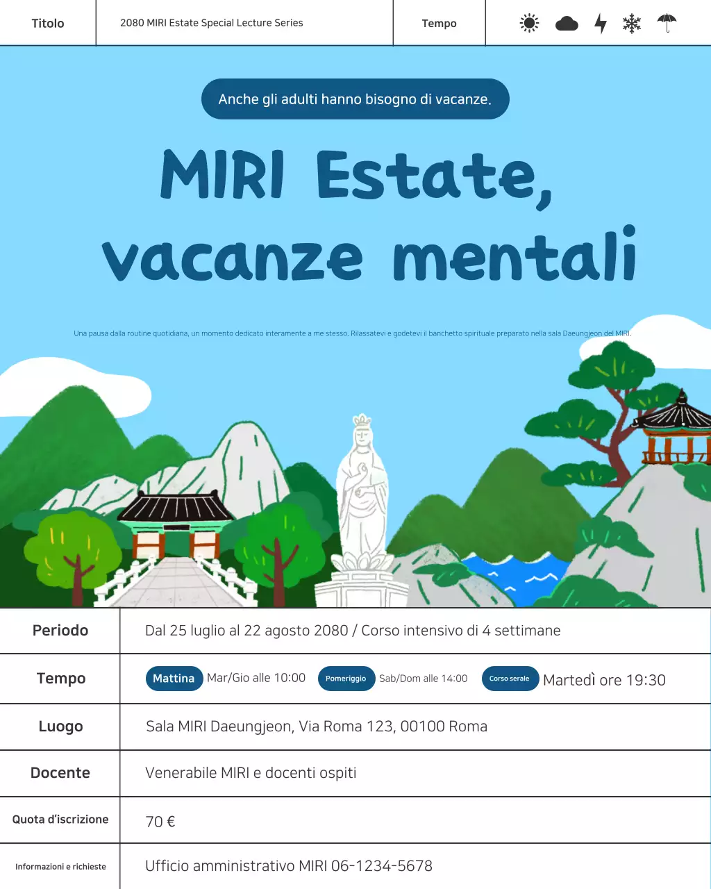 Guida al programma di meditazione orientale Sky Blue