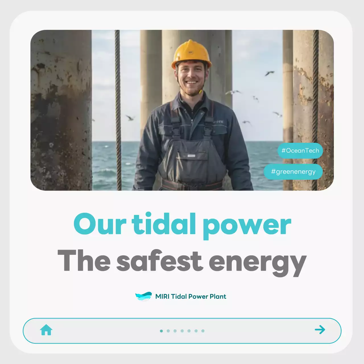 promosi energi pasang surut modern biru