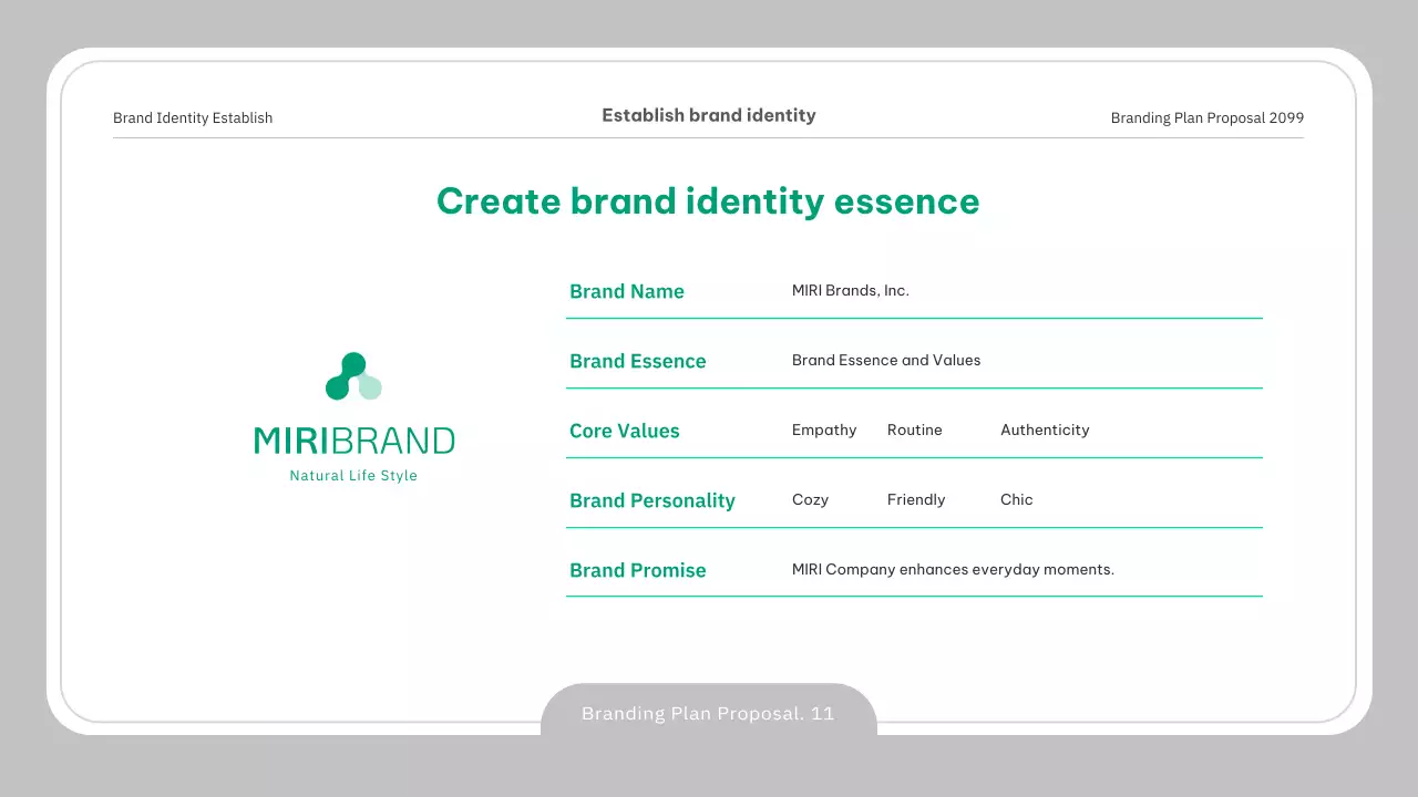 회색 전문 브랜딩 계획 문서