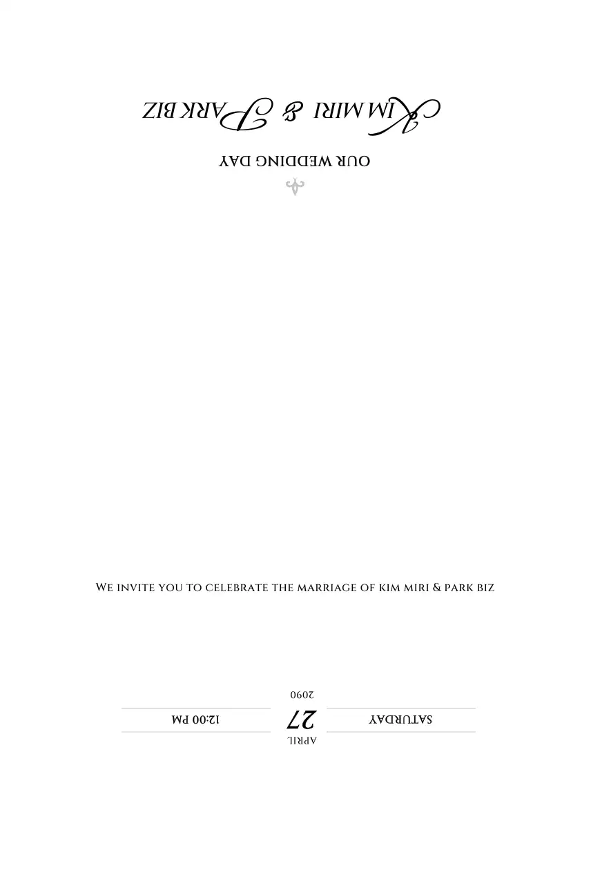 흰색 클래식 결혼 초대장