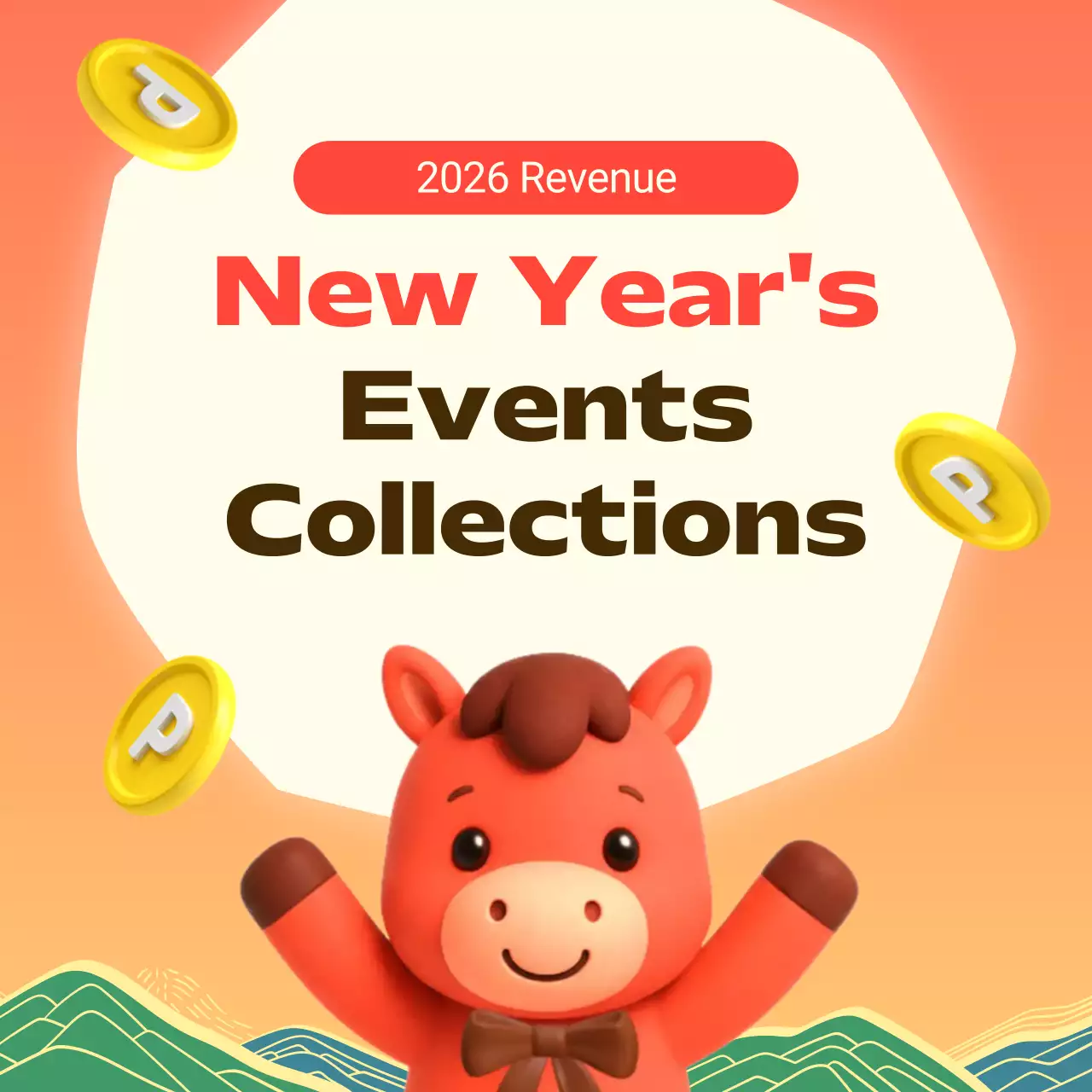 pengumuman liburan ceria berwarna oranye