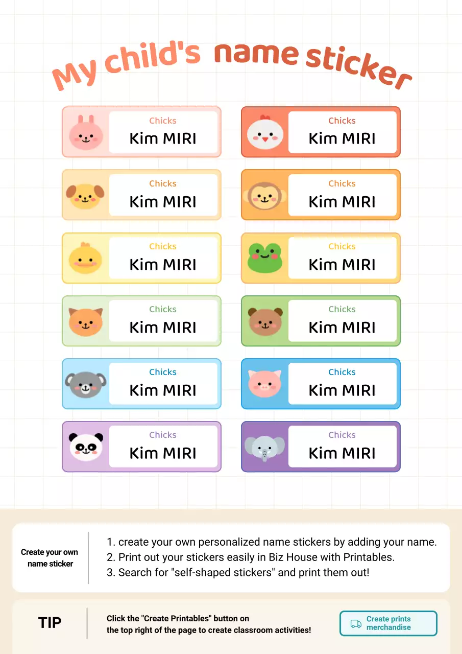 nhãn dán trẻ em đầy màu sắc vui nhộn