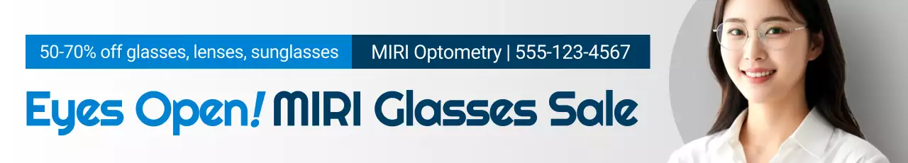 blue modern eyewear promotion